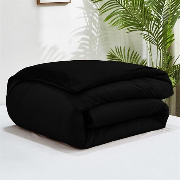 Luxlovery Black Velvet King Comforter Set Plush Fluffy Bedding Minimalist Dark Color Modern Winter Warm Flannel Quilt for King Bed - Image 8