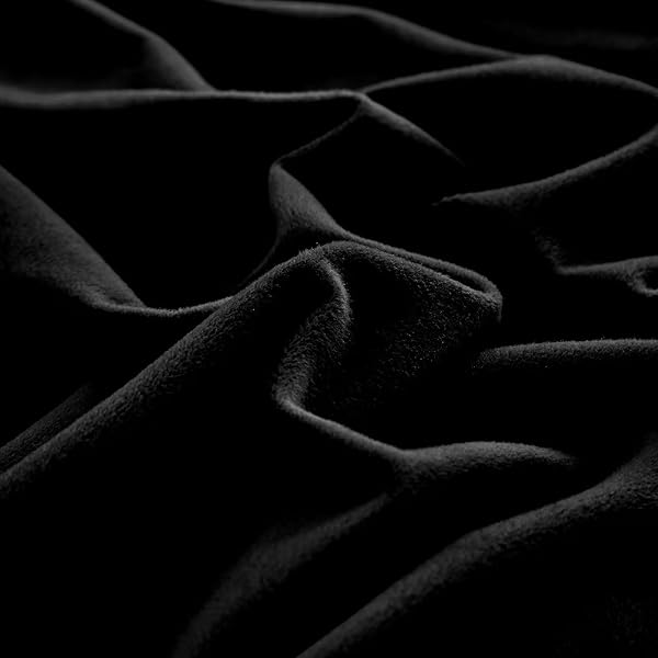 Luxlovery Black Velvet King Comforter Set Plush Fluffy Bedding Minimalist Dark Color Modern Winter Warm Flannel Quilt for King Bed - Image 9