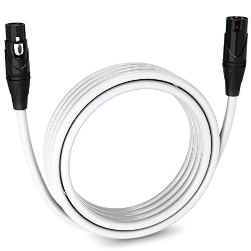 LyxPro 15 Feet XLR Microphone Cable Balanced Male to Female 3 Pin Mic Cord for Professional Audio Performance and Recording Devices White - Image 2