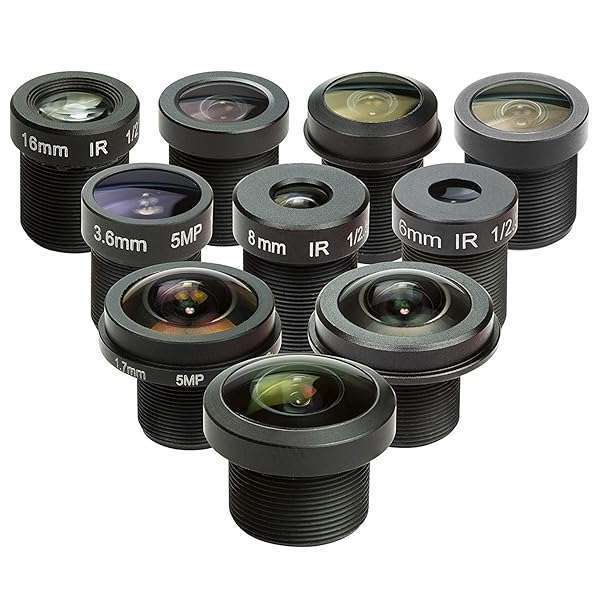 Arducam M12 Lens Set for Raspberry Pi & Arduino: Telephoto, Macro, Wide Angle, Fisheye Kit with Holder & Cleaning Cloth