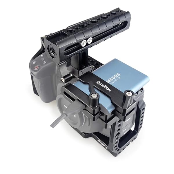 Buy MAGICRIG BMPCC 4K/6K Cage with NATO Handle & T5 SSD Mount for Blackmagic Pocket Cinema Camera