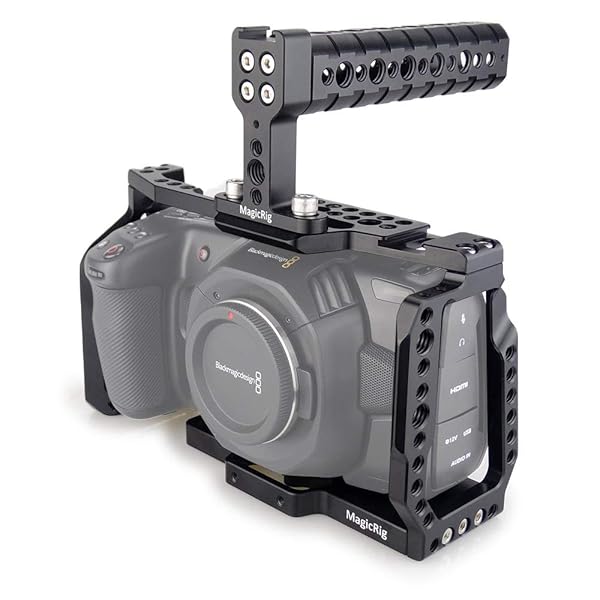 MagicRig BMPCC 4K/6K Cage with Top Handle: Perfect Mount for Microphone, Monitor & LED Light