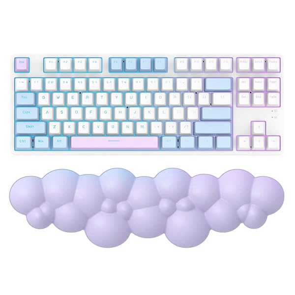 MANBASNAKE Keyboard Cloud Wrist Rest,PU High Density Memory Foam with Non-Slip Base for Typing Pain Relief,Ergonomic Keyboard Pad with Wrist Support