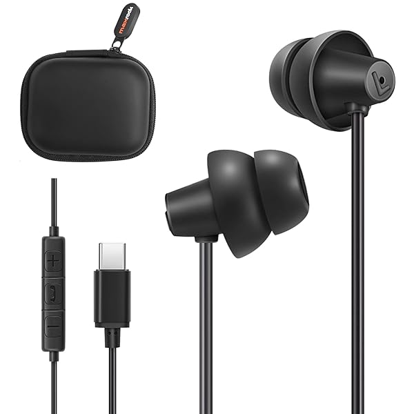 MAXROCK MAXROCK USB C Headphones for Samsung S22, Wired Type C Earphones with Microphone, Noise Isolation in-Ear Earbuds Headset for Galaxy S21 FE A53 Flip 4