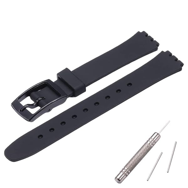 MCXGL 12mm Silicone Women's Watch Band Replacement for Swiss Quartz Models LL118, LP150, LK376, LW146