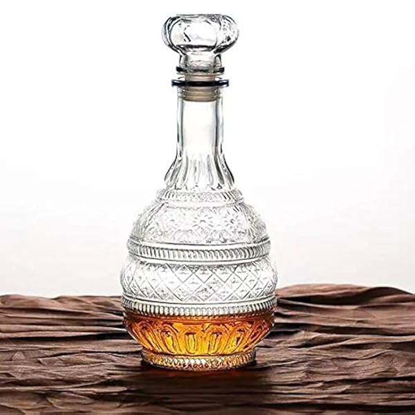 MDLUU Glass Liquor Decanter with Airtight Stopper for Whiskey Vodka Bourbon 34oz Perfect for Home Bar Party Decor Gift