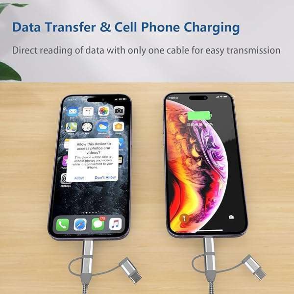 MICFLIP 3-in-1 Charging Cord Adapter: MFi Certified Lightning, Type-C & Micro USB for iPhone 15, iPad, Samsung Galaxy & More (3.4ft) - Image 10