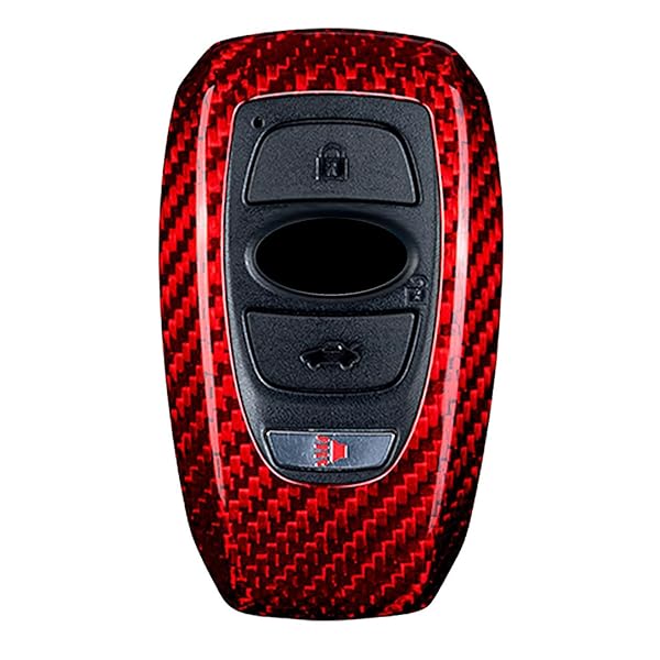 Carbon Fiber Case for Subaru Key Fob Genuine Cover for Outback Forester XV Legacy Levorg Smart Keyless Remote Red