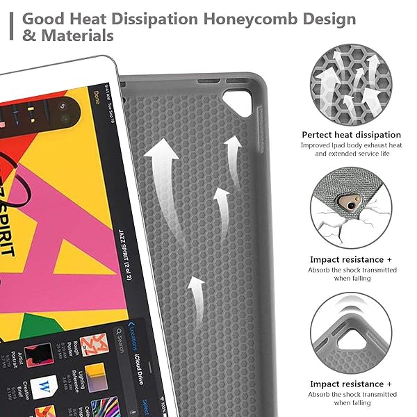 MMK for iPad Keyboard Case for 10.2" 9th/8th/7th Generation 2021/2020/2019, Detachable Wireless BT Keyboard with Magnetic Protective Cover with Pencil Holder for iPad Pro 10.5" 2019 - Image 6