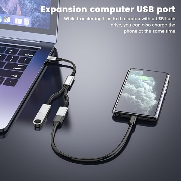 Buy MOGOOD USB C to Dual USB Female Adapter - Type C Splitter for MacBook Pro, Google Pixel, Galaxy S9/S8, Note 8 - Fast OTG Converter - Image 5