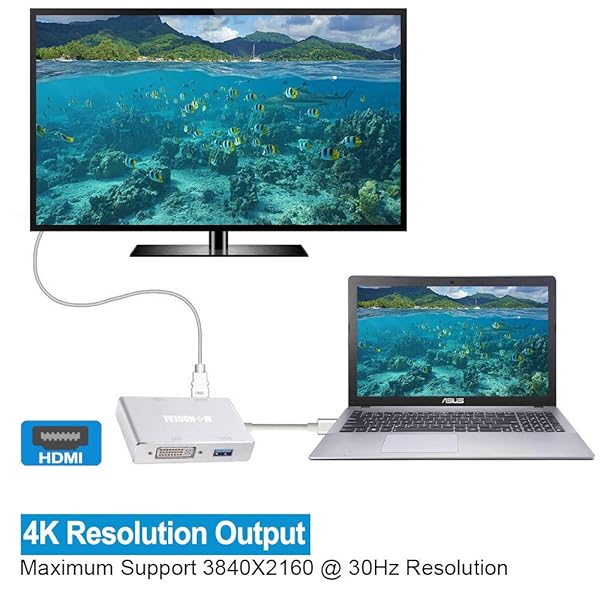 MONODEAL 4-in-1 USB C to HDMI/DVI/VGA Adapter - 4K UHD Multi-Display Video Converter for Type-C Devices - Image 5