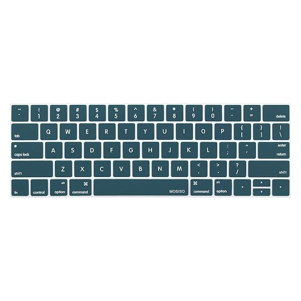 MOSISO Deep Teal Silicone Keyboard Cover for MacBook Pro 13 and 15 inch Models A2159 A1989 A1990 A1706 A1707