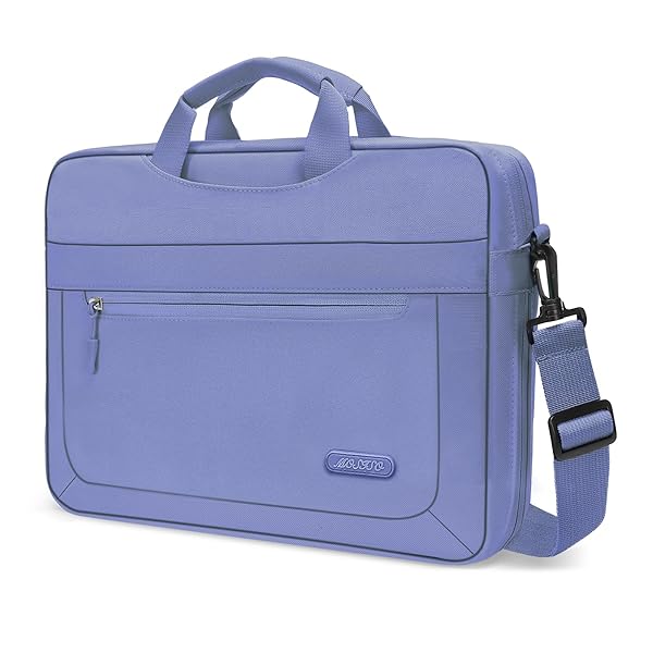 MOSISO Lavender Gray Laptop Shoulder Messenger Bag for MacBook Air 15 inch Pro 16 inch and 15-15.6 inch Notebooks with Adjustable Depth