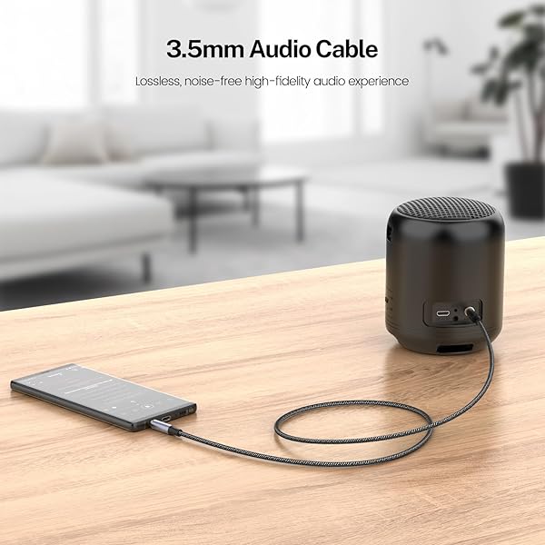 MOSWAG 3.5mm Aux Cord Male to Male 6.6FT Nylon Braided Audio Cable for Phones Headphones Speakers Tablets PCs Music Players - Image 2