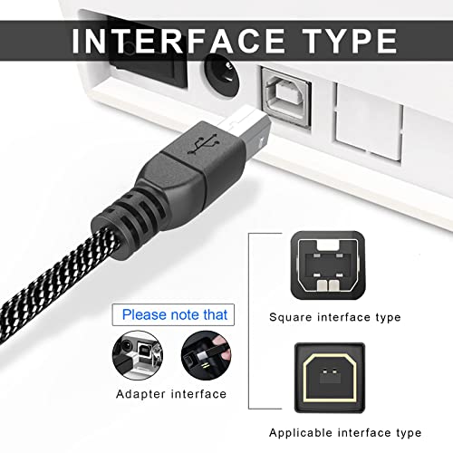 MOSWAG 3.28FT USB Printer Cable Type A to B High Speed Durable Cord for HP Canon Dell Epson Lexmark Xerox Brother Samsung and More - Image 4