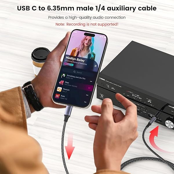 "10FT MOSWAG USB C to 1/4" TRS Audio Cable for Pixel, Samsung, Amplifiers & More" - Image 7