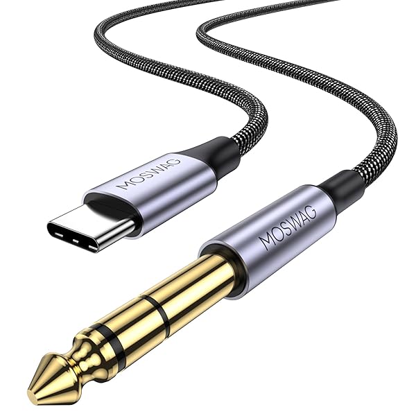 MOSWAG "10FT MOSWAG USB C to 1/4" TRS Audio Cable for Pixel, Samsung, Amplifiers & More"