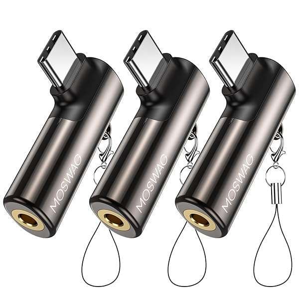 MOSWAG Buy MOSWAG USB C to 3.5mm Jack Adapter for Samsung Galaxy S23, S22, Note10 & More - Premium Zinc Alloy Design