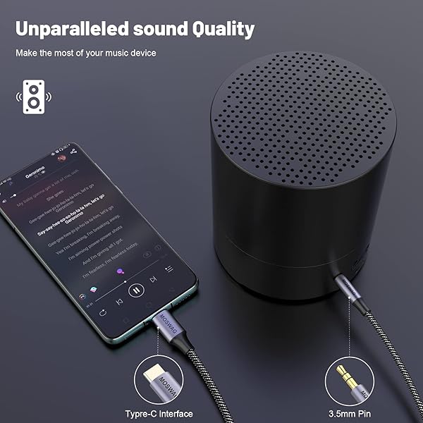 MOSWAG USB C to 3.5mm Audio Cable - 3.3FT Aux to USB C for iPhone 16/15, Galaxy S24, iPad Pro, Pixel 7 - High-Quality Male Cord - Image 7