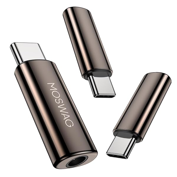 High-Res MOSWAG USB C to 3.5mm Headphone Adapter for Samsung Galaxy S23, Pixel 7, iPad Pro - Aux Mic Audio Dongle - Image 2