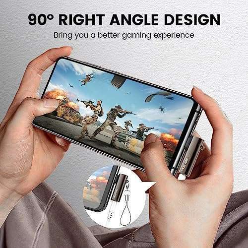 Right Angled USB C to 3.5mm Headphone Adapter for iPhone 15, Samsung Galaxy S23, Huawei - Zinc Alloy Audio Dongle - Image 6