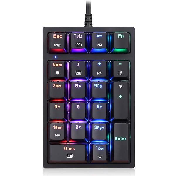 MOTOSPEED Buy MOTOSPEED 21-Key RGB Backlit Mechanical Numeric Keypad - Portable USB Numpad for Gaming & Cashier Use | Fully Programmable