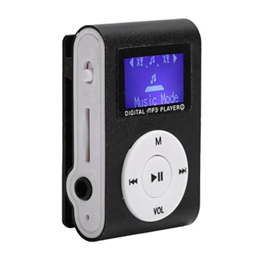 Portable Mini MP3 Player for Walking & Running - Supports 32GB, LCD Screen, BackClip Design (Black)