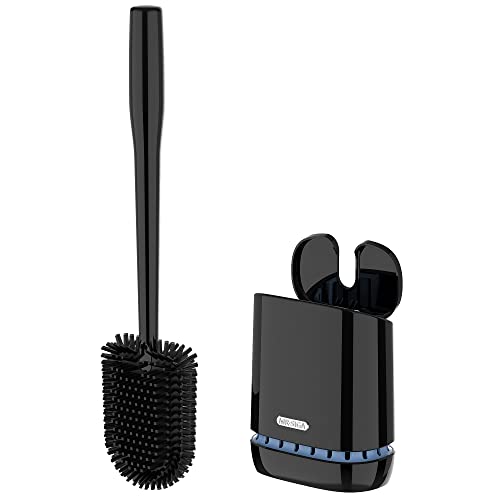 MR.SIGA MR.SIGA Toilet Bowl Brush & Holder - Durable, Flexible, Wall-Mounted Bathroom Cleaner in Black