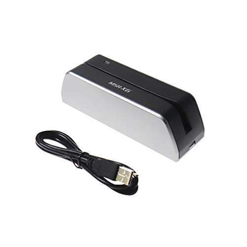 Koolrok MSR X6 Swipe Card Reader Writer - 3-Track USB, Compatible with MSR206, MSR605X, MSR606