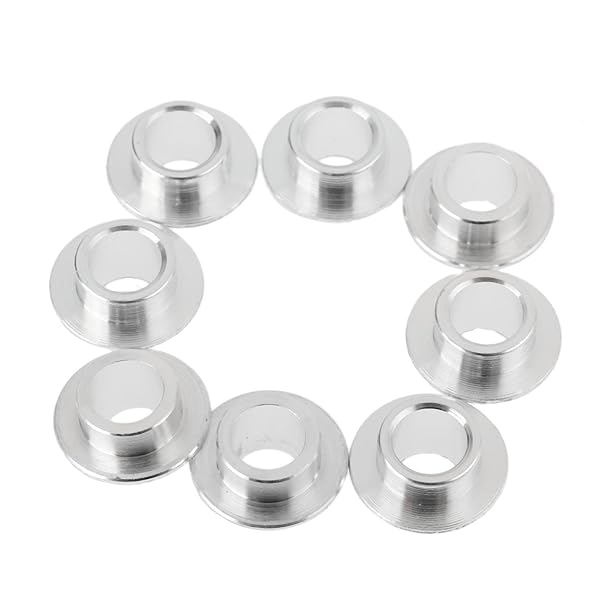 MUXSAM 8-Pack Inline Skate Bearing Spacers for 8mm Axles - Silver Wheel Center Bushings for Men & Women Outdoor Skating