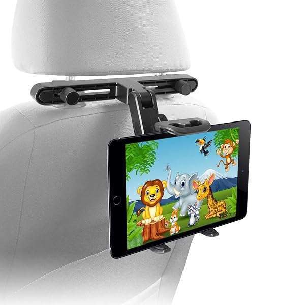 Macally Tablet Holder for Car Headrest | iPad Backseat Mount for Kids | Fits 4.7-11" Devices | Perfect for Long Car Trips