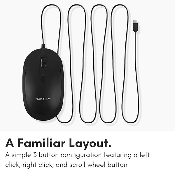 Macally Wired USB C Mouse: Slim, Quiet & Reliable 4 DPI Type C Mouse for MacBook Pro/Air & PC - Perfect for Laptops & iMac - Image 8