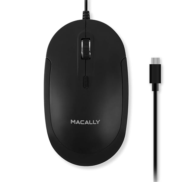 Macally Wired USB C Mouse: Slim, Quiet & Reliable 4 DPI Type C Mouse for MacBook Pro/Air & PC - Perfect for Laptops & iMac - Image 2