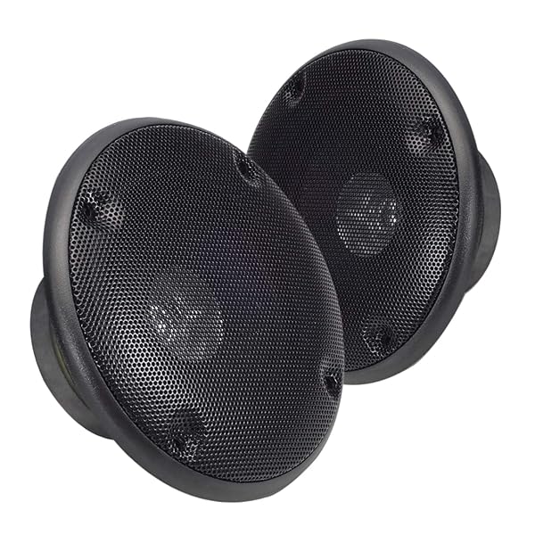 Magnadyne 4 Inch Black Dual Cone Audio Speakers with Grills & Mount Screws - High-Quality Sound Upgrade!