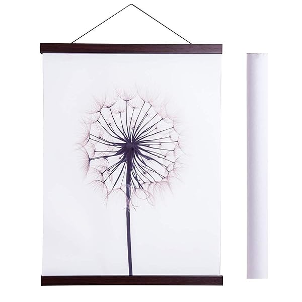 "Light Wood Magnetic Poster Hanger Frame - 10x14, 10x16, 10x20 Canvas Artwork Display Kit (Walnut, 10")"