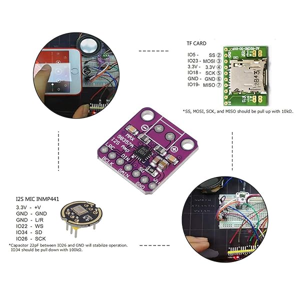 MakerHawk MAX98357 I2S Audio Amplifier: Filterless Class D for ESP32 & Raspberry Pi - Image 5