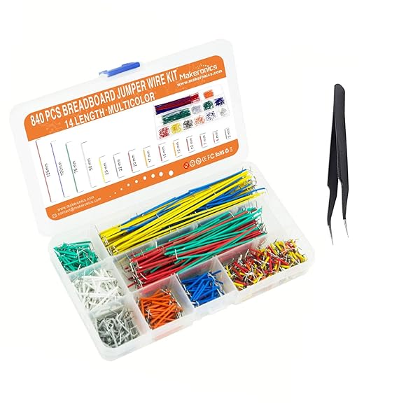 Makeronics 840-Piece Jumper Wire Kit for Arduino, Raspberry Pi & Jetson Nano - Perfect for Breadboard Prototyping & Electronics Projects