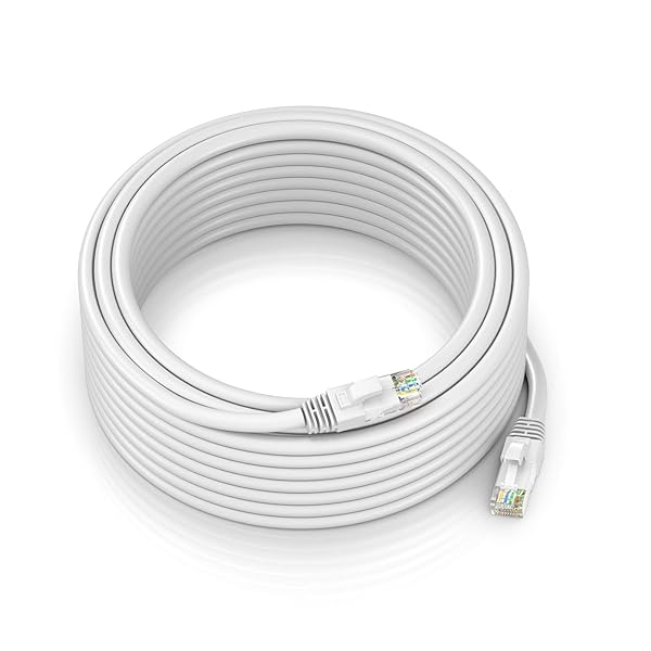Maximm Cat 6 Ethernet Cable 200 ft - High-Speed 10Gbps LAN & Internet Cable, UTP 550MHz - Reliable Network Patch Cord in White