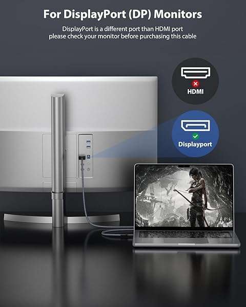 Maxonar 8K USB C to DisplayPort Cable - 4FT, 60Hz, 32.4Gbps for MacBook Pro, iPad Pro, XPS 15 & More - Image 7