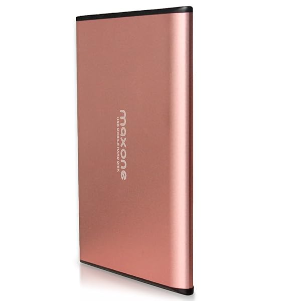 Maxone Maxone 320GB Ultra Slim Portable External Hard Drive - USB 3.0 for PC, Mac, PS4, Xbox One - Stylish Rose Pink