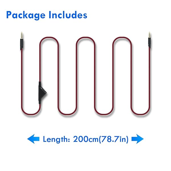 McBazel 2M Headset Cable with Volume Control for Astro A10/A30/A40 - PS5/PS4/Xbox Series X&S - Red Replacement Cord - Image 10