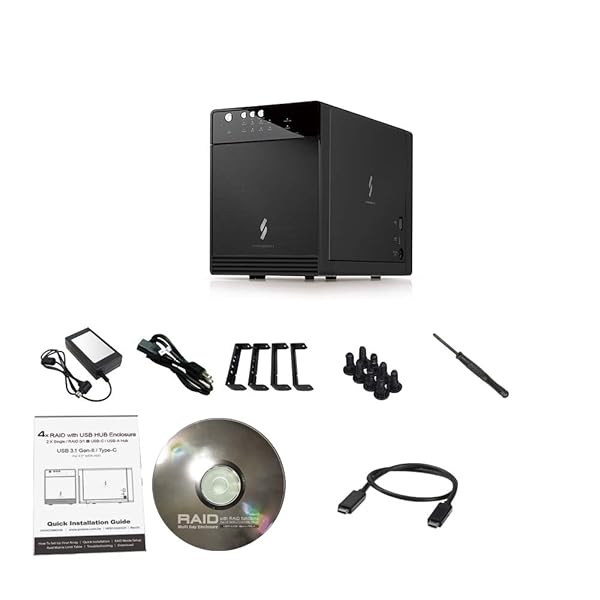 Mediasonic HFR7-SU31CH 4-Bay USB 3.2 RAID Enclosure - 24TB HDD Support, Fast 10Gbps Type-C DAS - Image 7