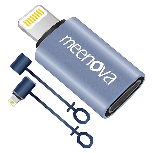 Meenova Lightning to USB-C Adapter: 30W Fast Charging with Lanyard - Perfect for iPhone & iPad - Image 2