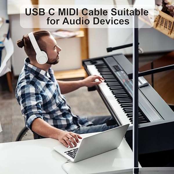 Buy MeloAudio USB C MIDI Cable - Type C to USB 2.0 for Samsung, Huawei, MacBook & More (5FT) | Connect MIDI Devices Easily - Image 4