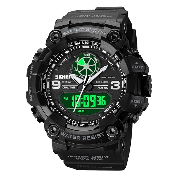 Fanmis Men's Military Waterproof Quartz Sport Watch with Analog Display and LED Multifunctional Features