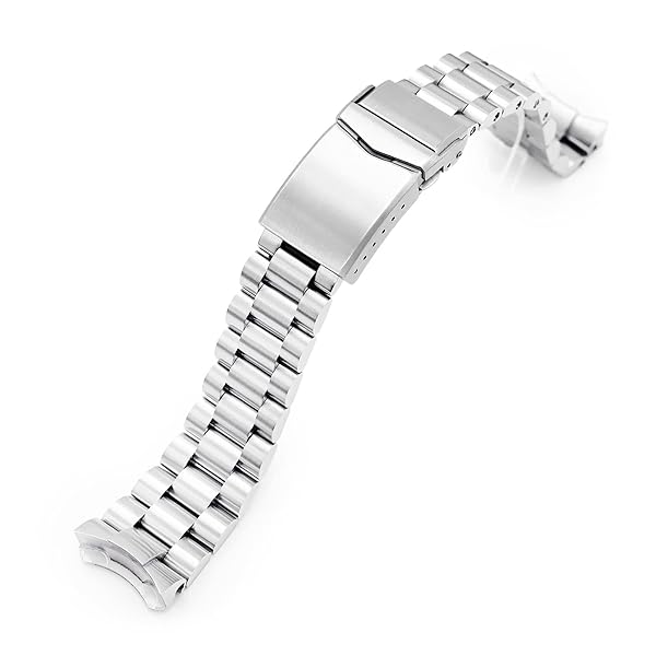 MiLTAT 22mm Endmill Watch Band for Seiko 5 Sports GMT SSK001 SSK003 SBSC003 - Brushed V-Clasp Style