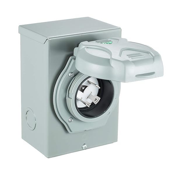 Miady Miady 30 Amp Generator Power Inlet Box L14-30P 125250 Volt for Generators Up to 7500 Watts Weatherproof ETL Listed