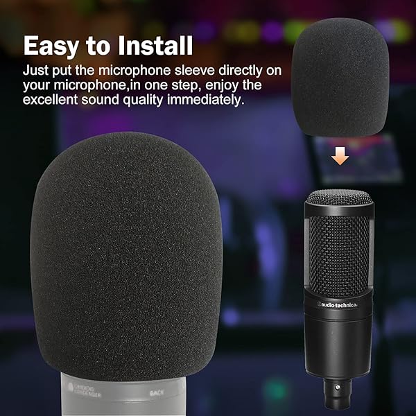 Mic Cover Foam Microphone Windscreen 2PCS Pop Filter for AT2020 AT2020USB AT2020USBi AT2035 AT2050 Recording Microphones - Image 6