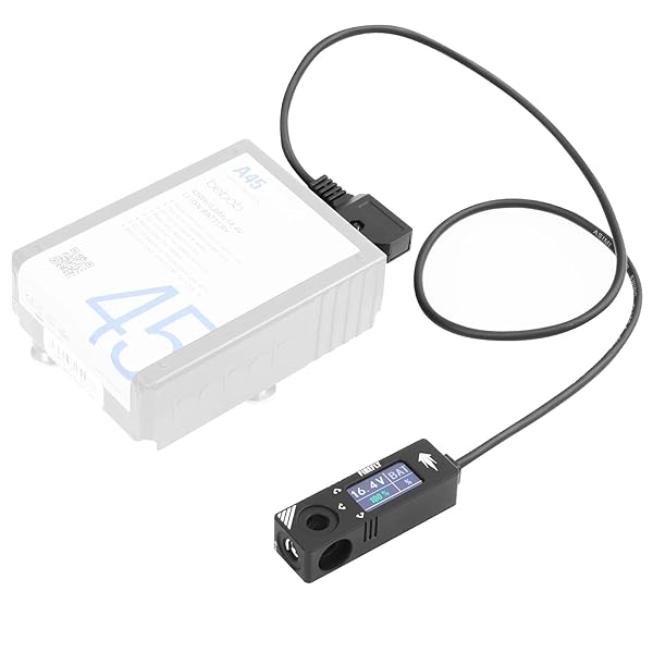 LANZYKU "Micro Voltmeter D-Tap/P-Tap Splitter for ARRI, RED, Sony & More - Durable Aluminum Alloy with 1/4"-20 Screw Threads"