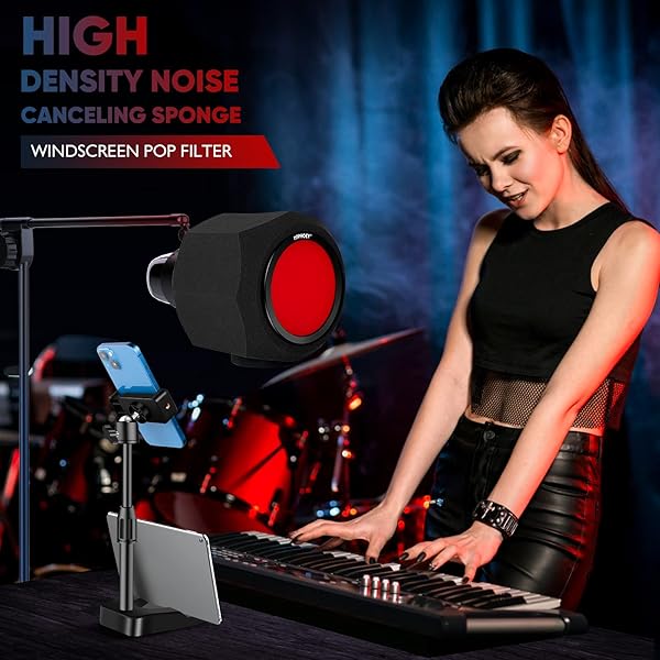 Microphone Windscreen Pop Filter, Recording Shield,Isolation shield Sound-Absorbing Foam Windscreen for Large Mic, Studio Equipment Indoor and - Image 2